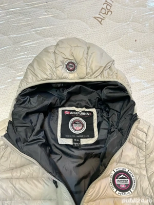 Geaca matlasata cu gluga si vatelina Gri deschis, marime L - imagine 4