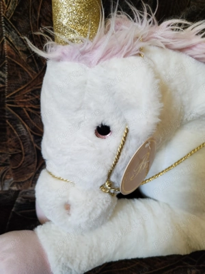 Cal Unicorn Nou Calitativ foarte pufos - 60 de cm (90 cm cu coada) - imagine 2