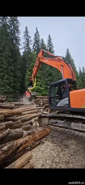 Excavator hitachi cu cap procesor 