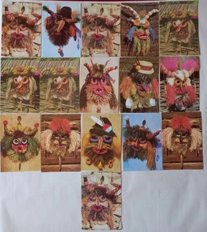 lot 16 cărți poștale (Casa Filmului) RPR, colecție de măști