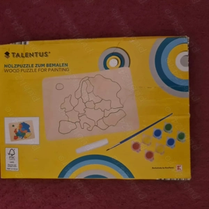 Puzzle lemn harta Europei pentru pictat colorat nou nedesfacut