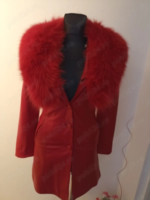Palton Piele Naturala cu vulpe naturala, S, 1200 