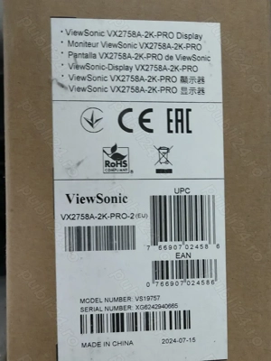 Monitor gaming Viewsonic VX2758A-2K-PRO-2 185Hz sigilat garanție 2028! - imagine 4