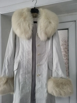 haina  trei sfert PIELE si BLANA NATURALA vulpe ,M