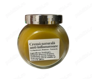 Cremă anti-inflamatoare de brusture, sunătoare, mentă , turmeric cremă naturistă 
