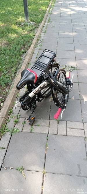 Bicicleta electrica pliabila 36v cu roti de 20",incarcator si chei la baterie - imagine 5