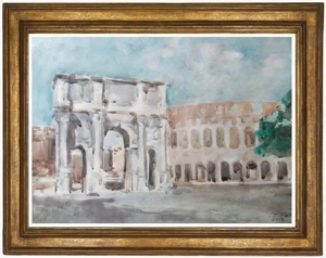 Arcul lui Constantin (Roma) - acuarela semnata (3)