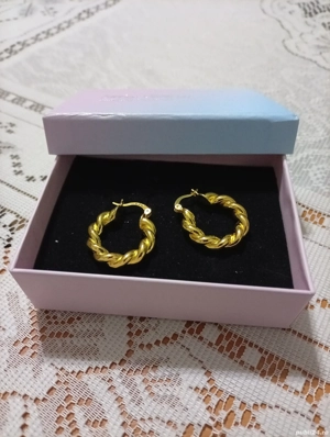 Creole argint aurit 925  - imagine 2