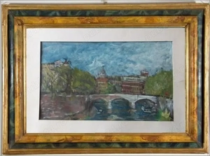 Podul Umberto (Roma) - acuarela semnata