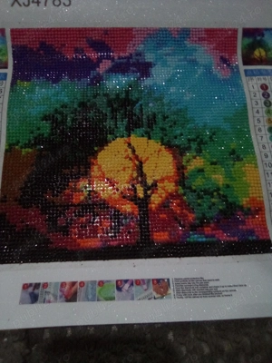 Tablou lucrat manual-" Moonshadow"