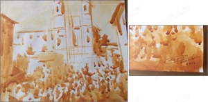 Biserica Trinita dei Monti - acuarela semnată - imagine 2