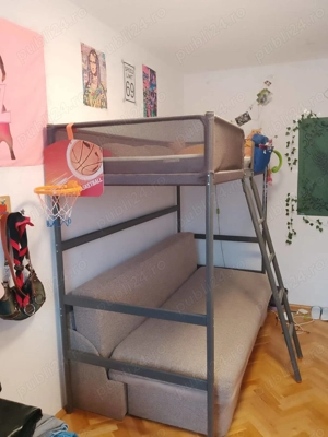 Pat supraetajat Tuffing + saltea Husvika de la IKEA