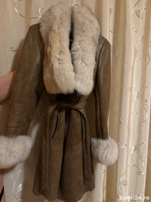 cojoc din blana de vulpe aurie 