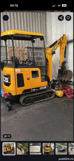 (Pachet) Jcb 15 C1 + Trailer Brian James 3,5 tone