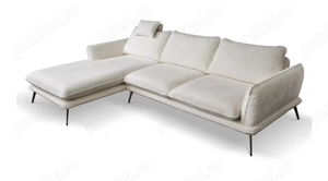 Stylelife Colțar, textil, alb, 279 194 cm - imagine 2