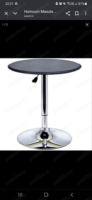 Masa telescopica reglabilă în înălțime cu diametru 63 cm noua fără cutie