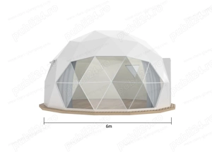 Vind cort geodezic dom 6 m luxuri cu baie completa inclusa