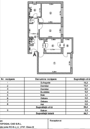 Proprietar vând apartament 3 camere decomandat