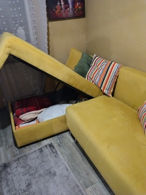 De vânzare, canapea cu tapițerie din catifea, zonă de depozitare, pat, trei într-unul. Doar 1000 lei