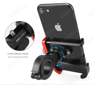 GIYO suport 6 puncte rotativ aluminiu telefon bicicleta mtb cursiera motocicleta trotineta moto bike - imagine 2