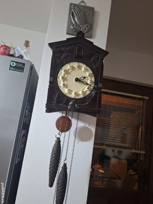 ceas mecanic de perete pendul cu greutati Majac cu cuc