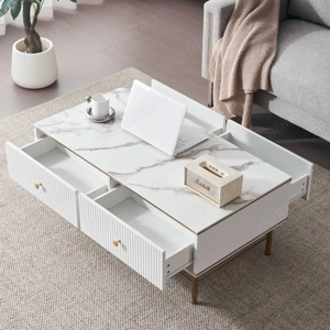 Masă de cafea din furnir de marmură (WF322799AAW)