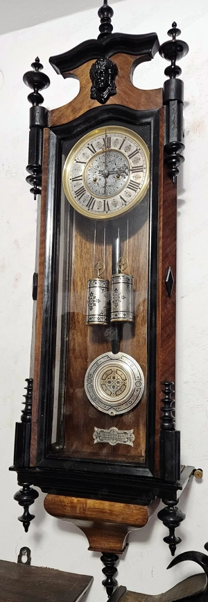 Ceas de perete cu pendula si 2 greutati Lenzkirch