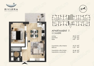 Apartament 3 camere de VANZARE - cartier RIVIERA - imagine 2