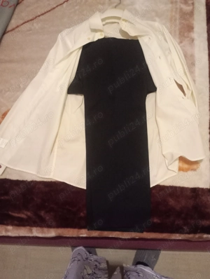 Costum marinar cu pantaloni cămașă cravată sacou și vestă  - imagine 4