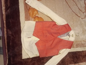 Costum marinar cu pantaloni cămașă cravată sacou și vestă  - imagine 3