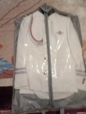 Costum marinar cu pantaloni cămașă cravată sacou și vestă  - imagine 5