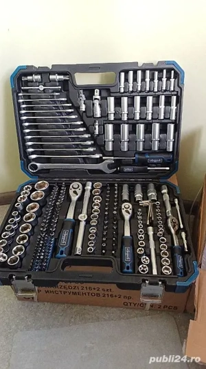 Trusa scule 216 piese 38841.Trusa chei 216 piese Germania.Trusa tubulare 216 pcs NOI!sigilate! - imagine 2