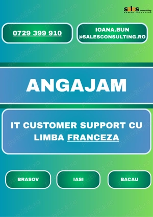 Angajam!! it customer support   specialist suport tehnic cu franceza