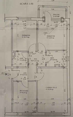 Apartament 3 camere Aradului decomandat amenajat centrala proprie - imagine 8