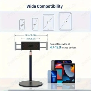 Suport de podea reglabil pentru tabletă din oțel carbon  - imagine 2