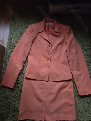 Costum de dama din 3 piese portocaliu, marimea 38 - imagine 2
