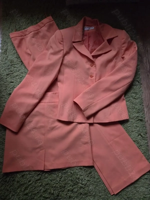 Costum de dama din 3 piese portocaliu, marimea 38