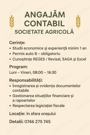 CONTABIL societate agricola