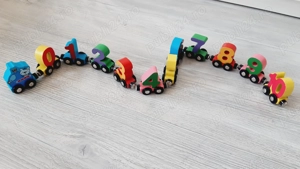 Trenulet din lemn cu Vagoane Numere Magnetice (fara cutie)