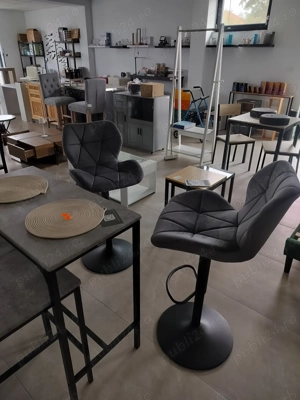 Set de 2 scaune de bar Clipop, reglabile pe înălțime, rotative, scaun de bar din catifea, gri