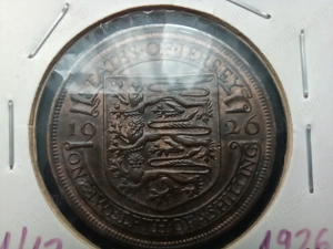 Moneda 1 12 shilling 1926 Jersey Anglia foarte rară