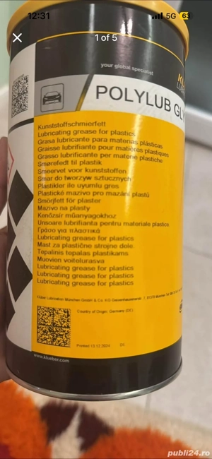 Unsoare lubrifianta pt materiale plastice - imagine 2