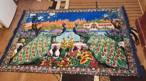 2 Carpete perete " 2 păuni" - pe Roșu și Albastru