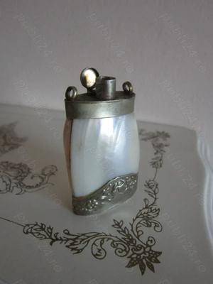 cadou rar Antic Victorian Mother of pearl Sticlă parfum handmade 1920 - imagine 3