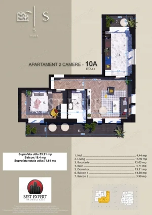 2 Camere Zona Linistita -acces rapid STB-5 Min - imagine 3