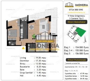9 Vista Grigorescu –  Comision 0% - 5 min Metrou, 10 min IOR – Bloc nou - imagine 2