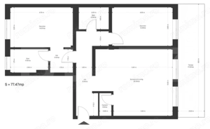 Apartament 3 camere, 77.47 mp utli+ grădină 17 mp utili, zona Ghirodei