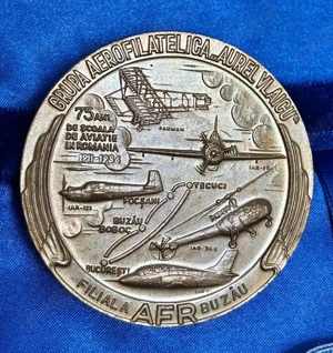 Medalie bronz Expozitia Filatelica Omagiala 75 ANI DE SCOALA AVIATICA