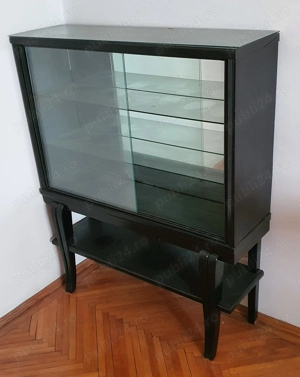 Modul lemn vitrina cu geam - culoare neagra