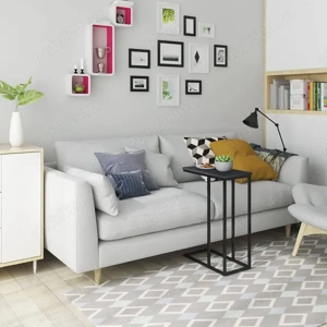 Masuta laterala, masuta de cafea, noptiera, cadru din metal,  blat din lemn.